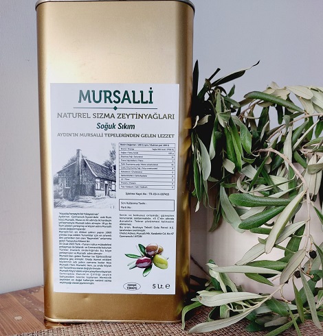 Mursalli Naturel Sızma Soğuk Sıkım Zeytinyağı Asitlik Oranı 0.2.